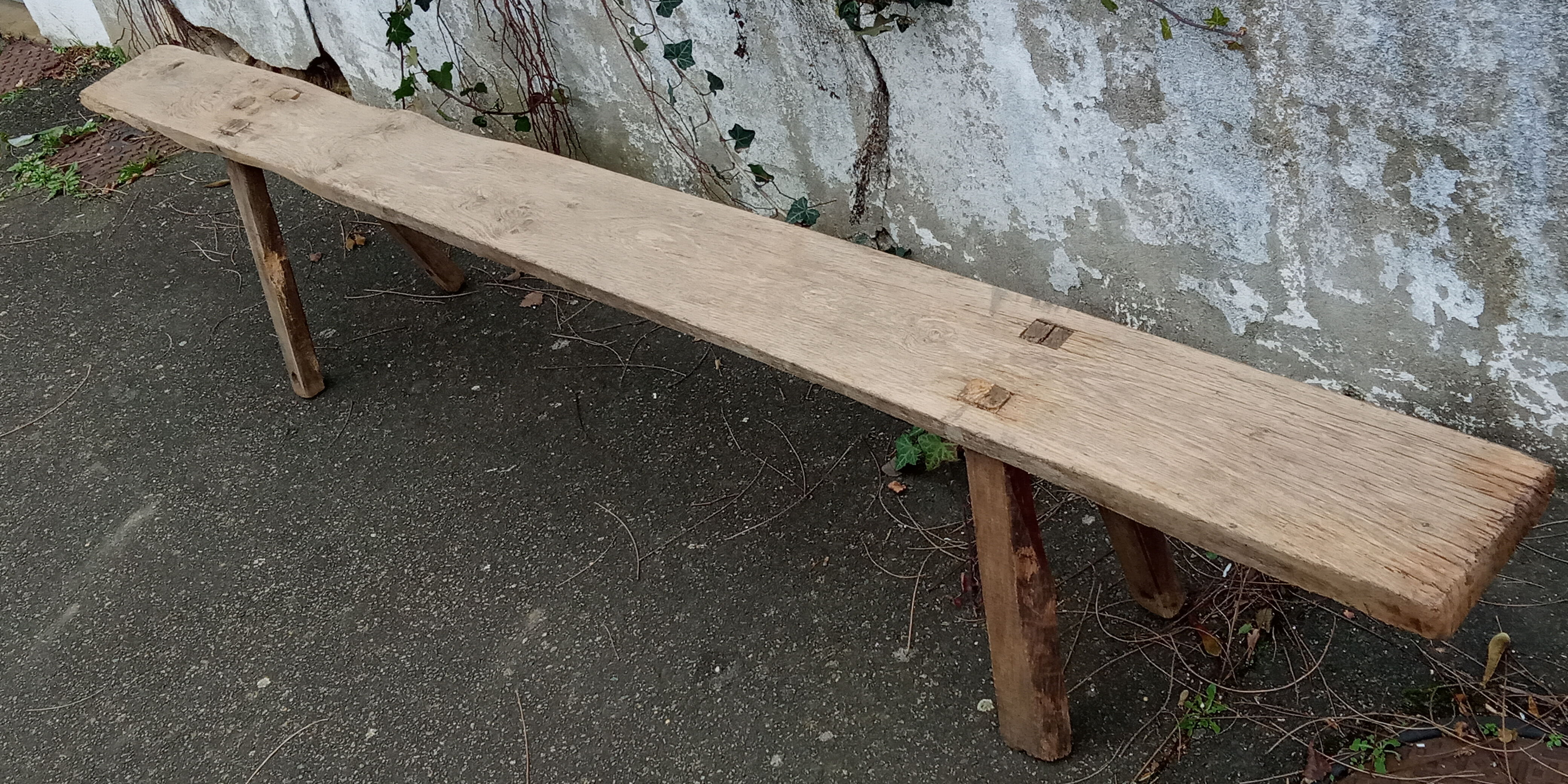 Old oak farmhouse bench 256 cm