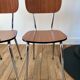 Trio of brown formica chairs 70s