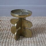 Brutalist brass candle holder gold metal candlestick candelabra vintage Scandinavian design