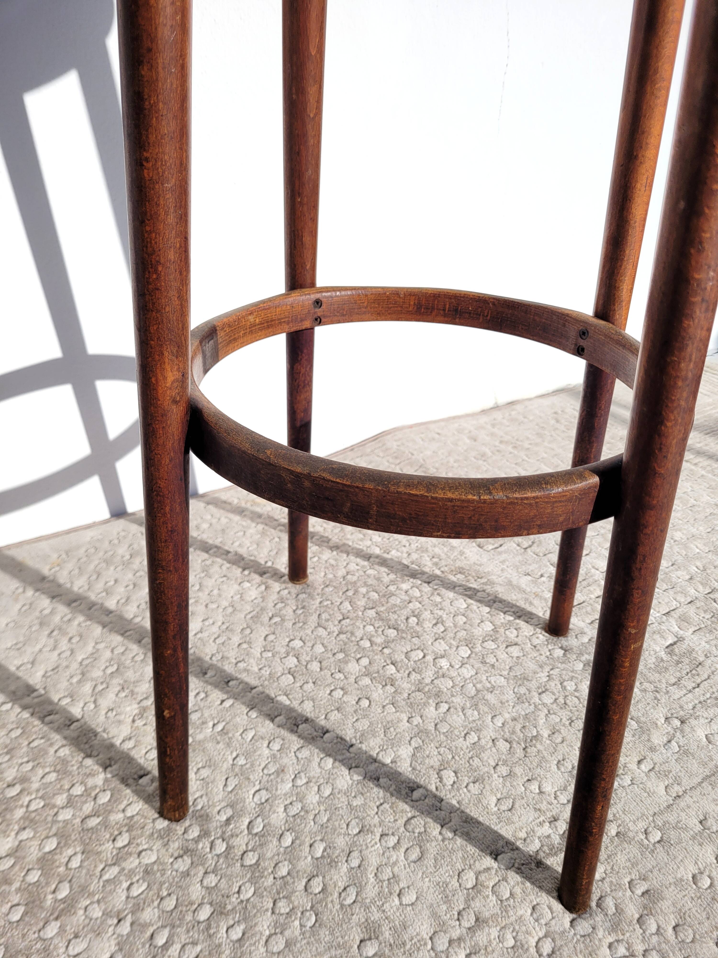 High wood stool & black imitation