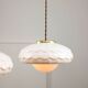 Mid-Century Italian Ceramic & Brass Pendant Lamps, Set of 2
