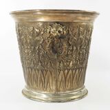 Champagne bucket in brass regrowth silver with lion handles, 1900s