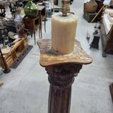 Large 18th century wooden column floor lamp