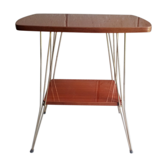 Small vintage side table in Eiffel foot formica
