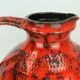large 1960's VASE fohr-keramik model 490-30 black red relief decor fat lava