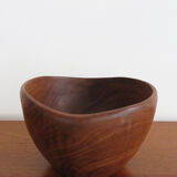 Scandinavian midcentury wood bowl centerpiece 1960s