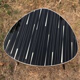 Vintage glass top tripod table 60s