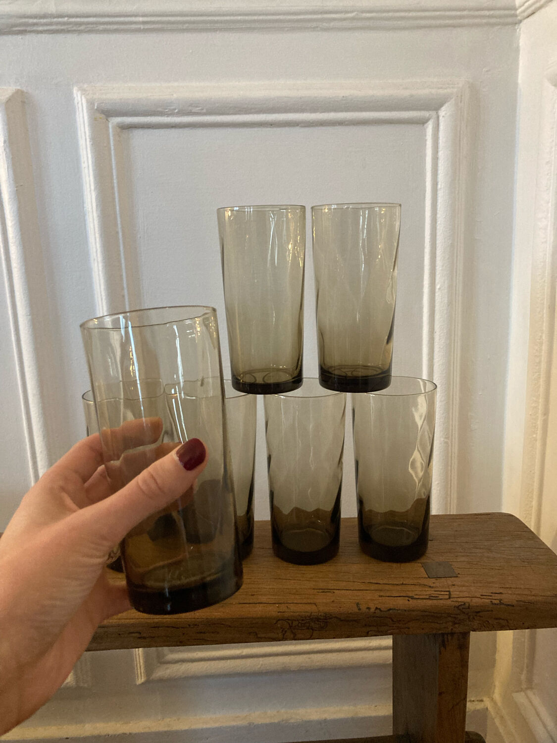 7 smoked glasses