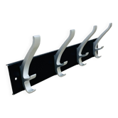 Wall-mounted coat rack with 4 designer hooks, Cyprès model, by Unilux