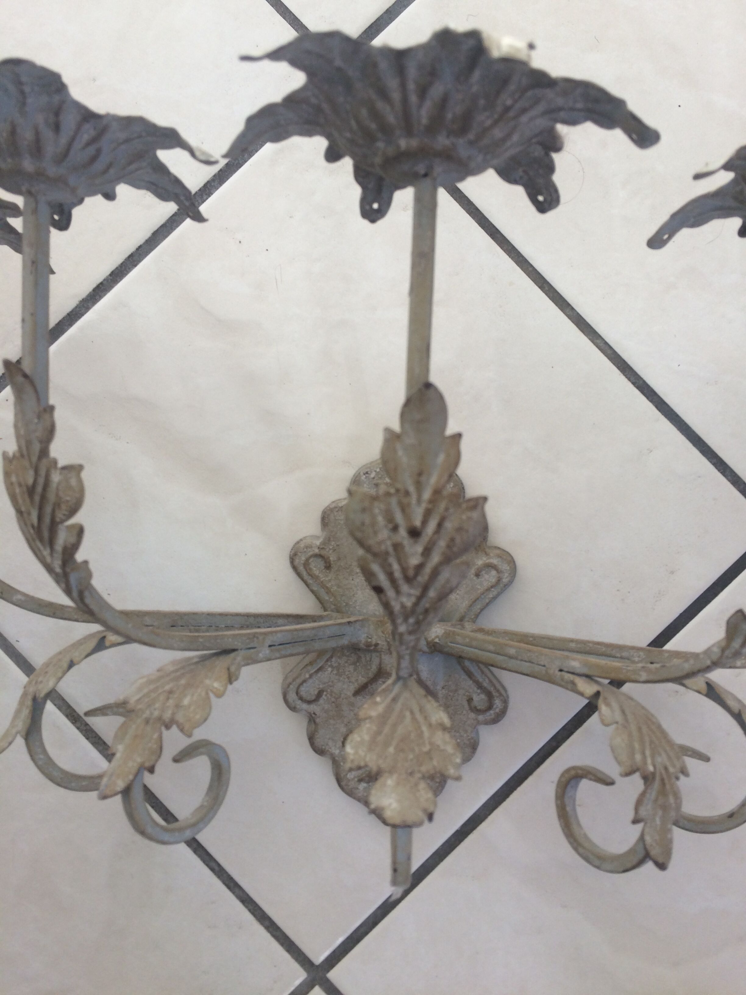 Patina gray wall candlestick 1975