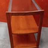 Wood and glass serving table