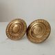 Pair of antique Empire furniture knobs in gilded solid bronze.
