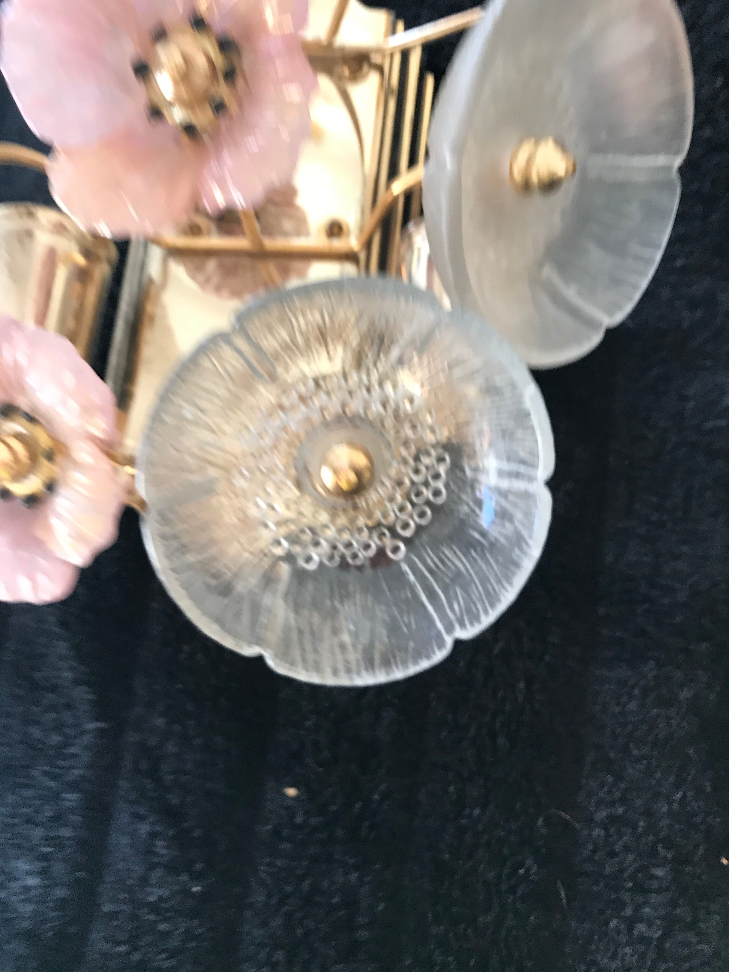 Murano pair of sconces in flower model 1980