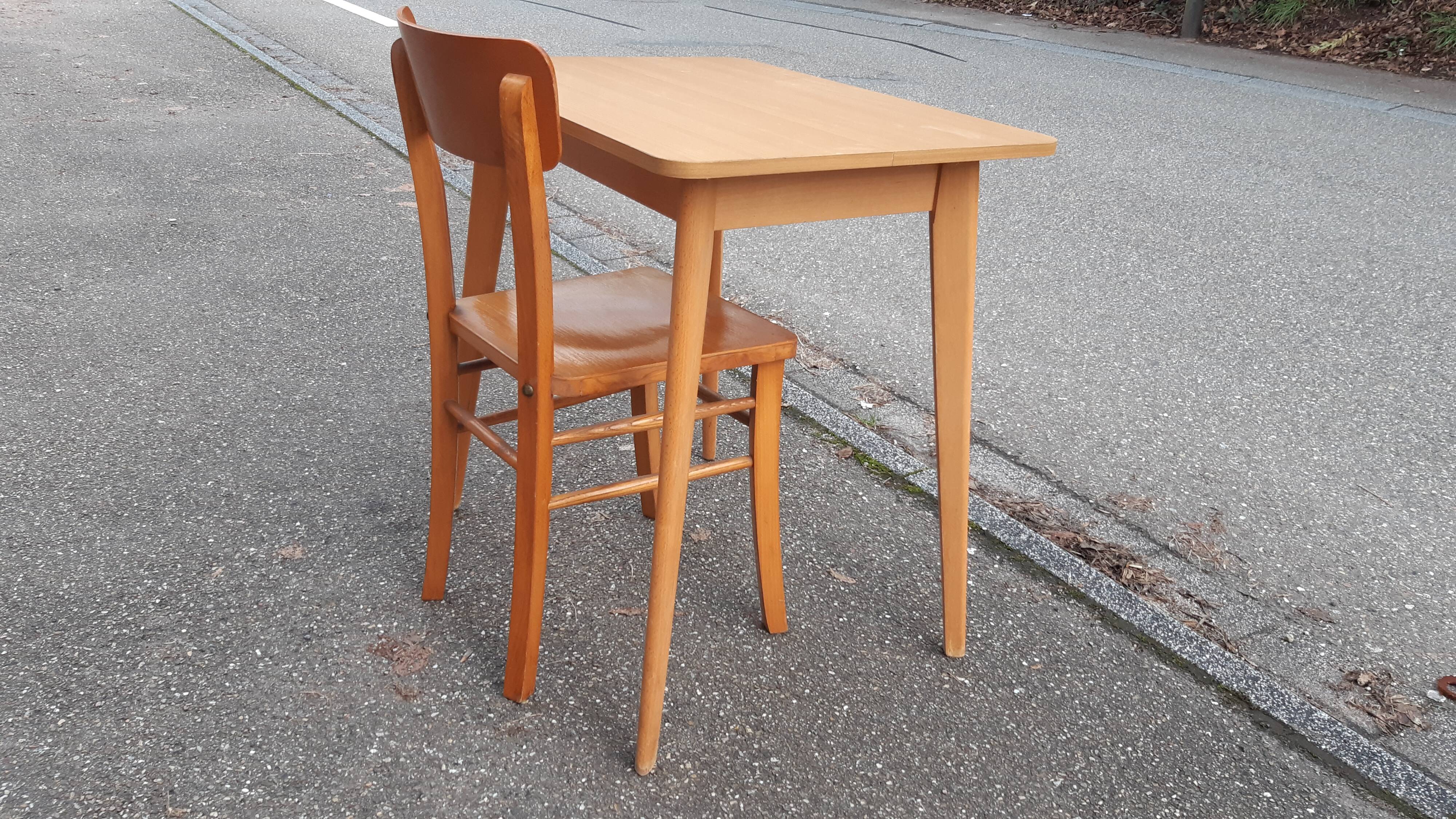 Vintage bistro table and chair