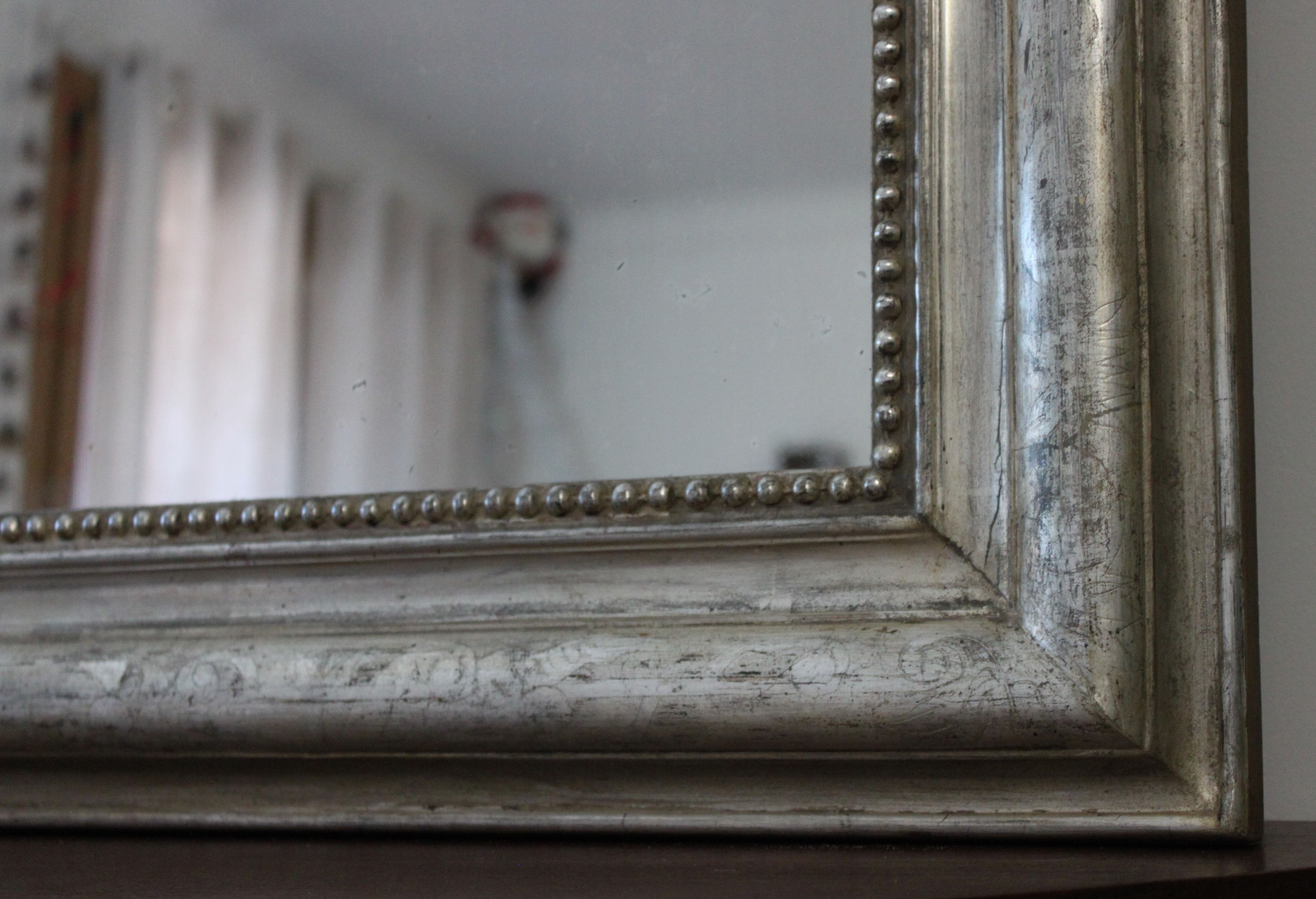 Louis Philippe silver mirror - 110 X 80 cm