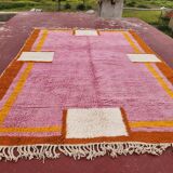 Large pink Berber rug 290x210 cm thick Handmade – Bohemian chic style