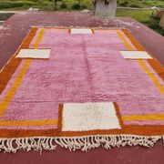 Grand tapis berbère rose 290x210 cm  épaisse Fait main – Style bohème chic