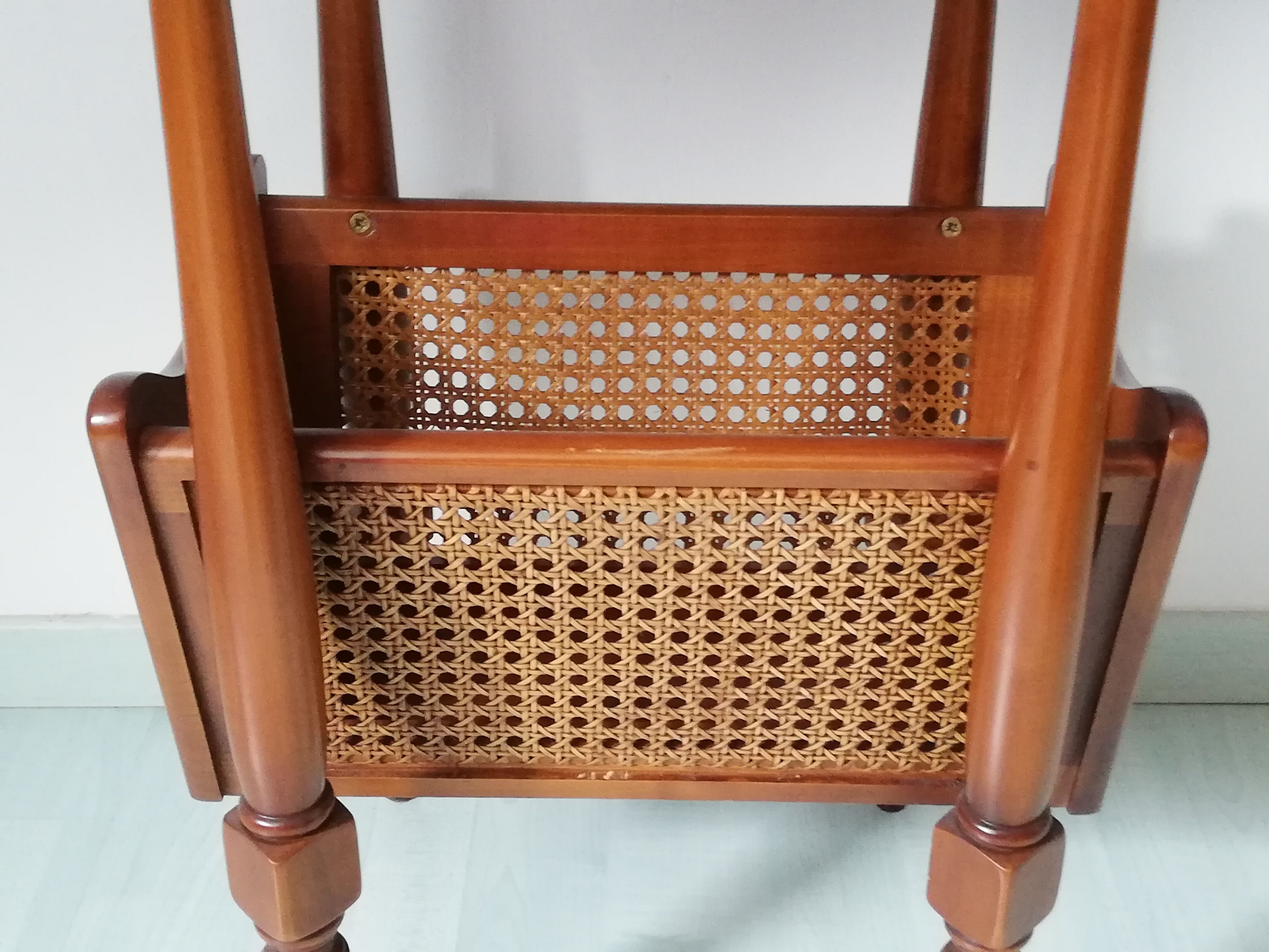 Healed Louis XVI with rattan magazine holder