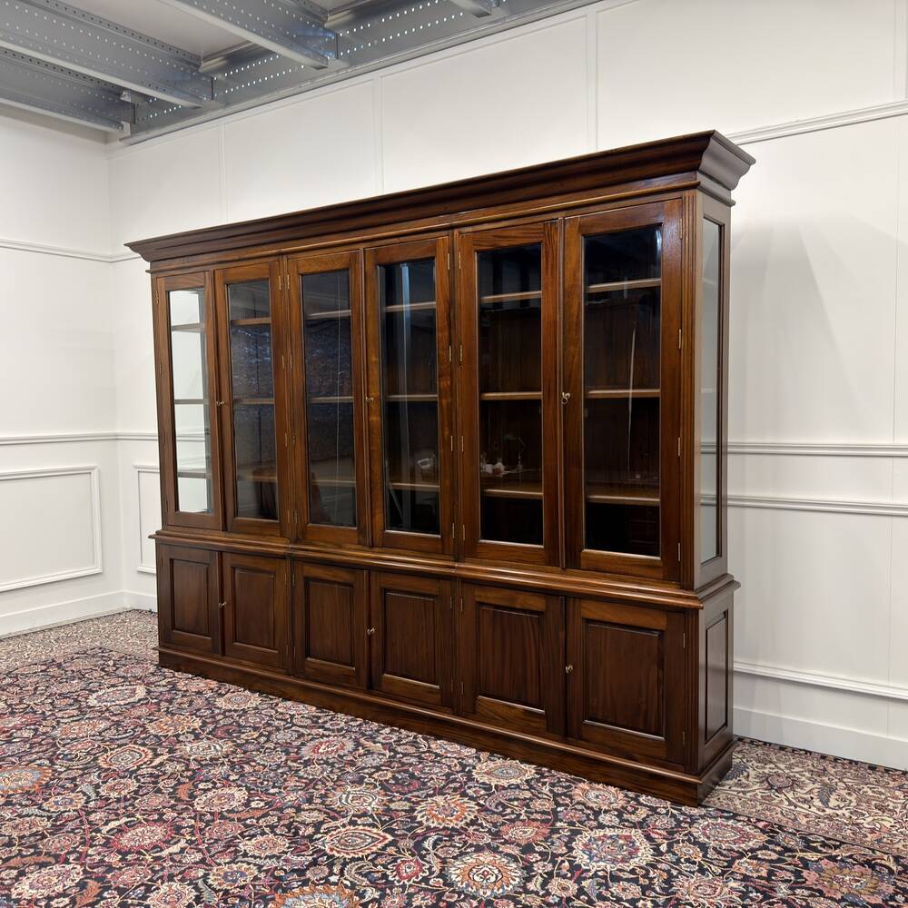 Large English Bookcase with Glass Doors