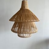 Rattan pendant lamp or light in the shape of an Asian lantern
