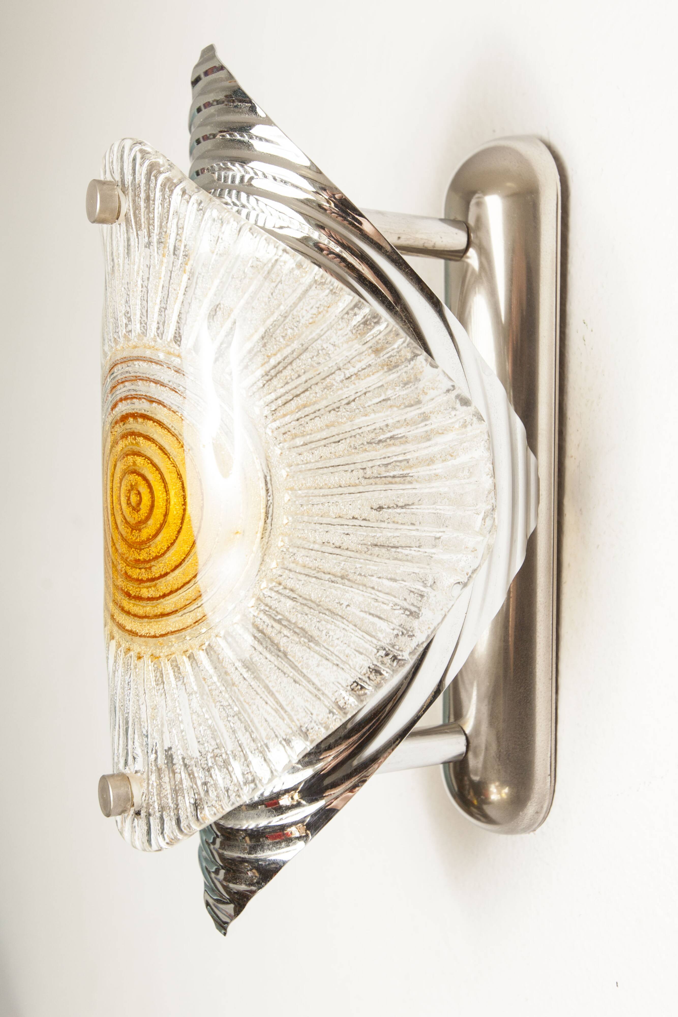 Rare Murano chrome sheet wall light 1960