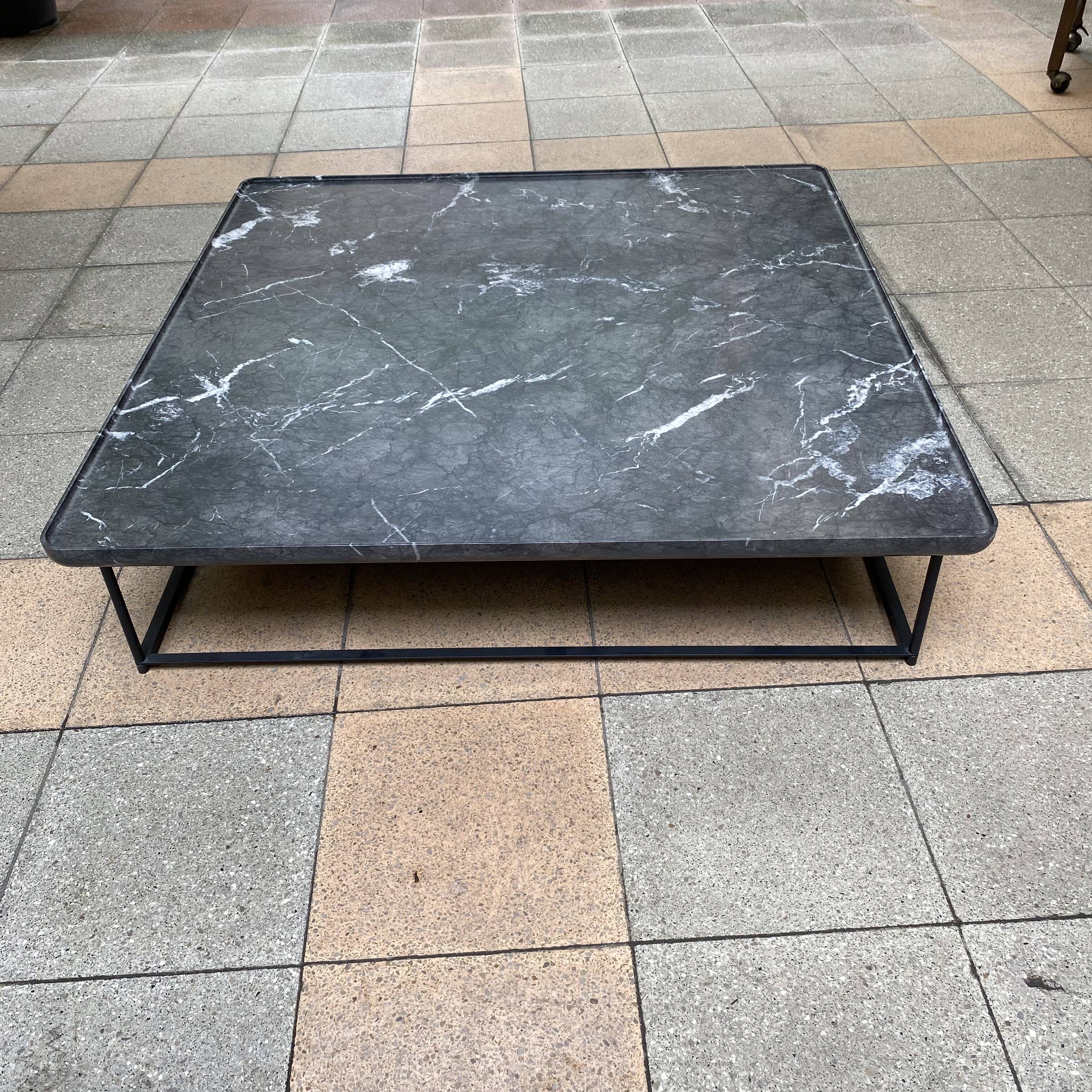Torei square table Carnico gray marble - H 31