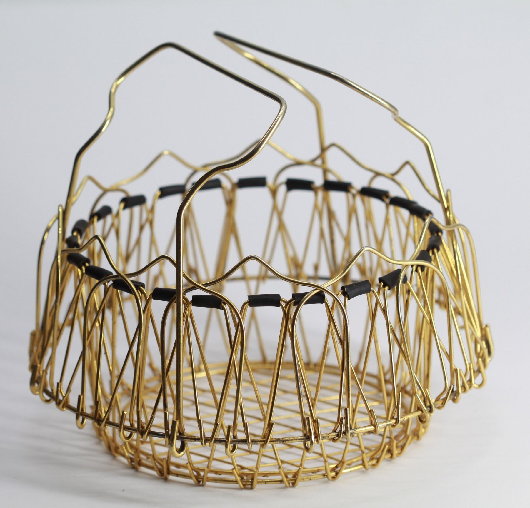 Vintage gold metal basket