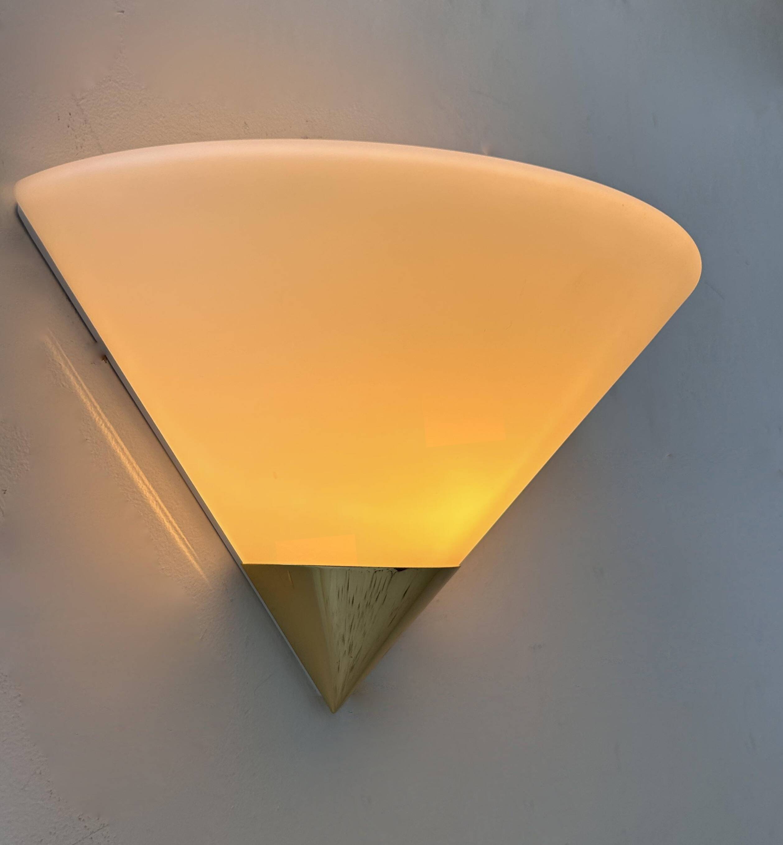 Vintage wall lamp, opaline and brass, Germany 1980s