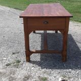 Country farm table 19th in cherry 2 drawers