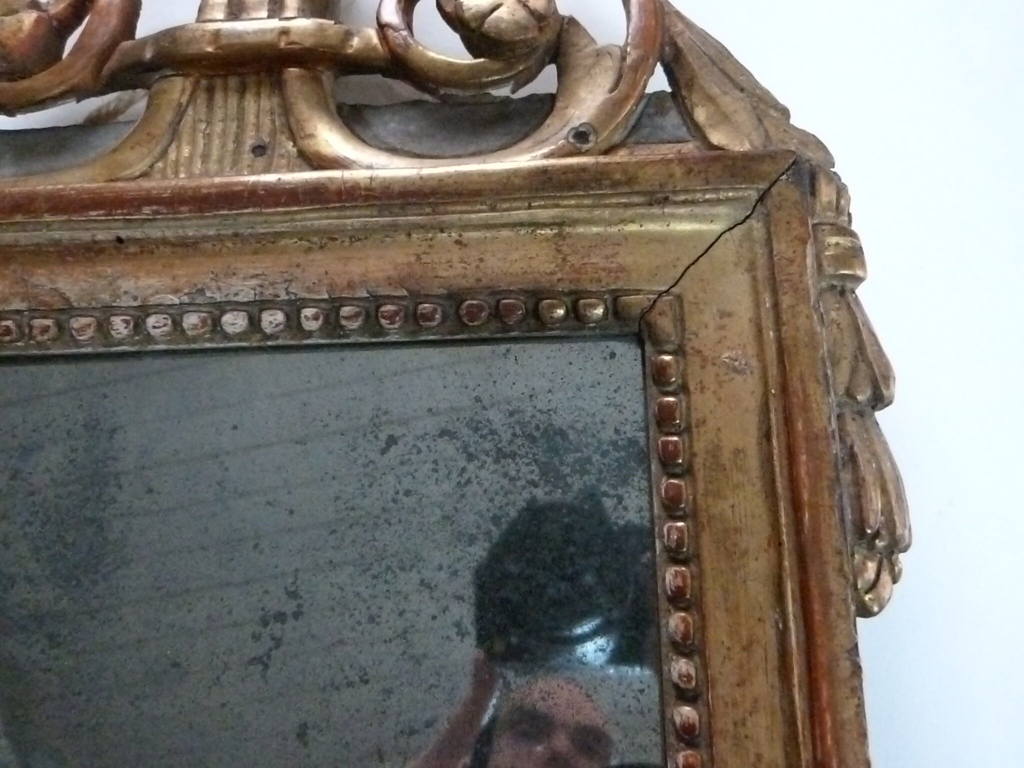 Pedimented mirror eighteenth century Louis XVI era