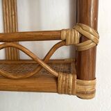 Vintage rattan wall shelf