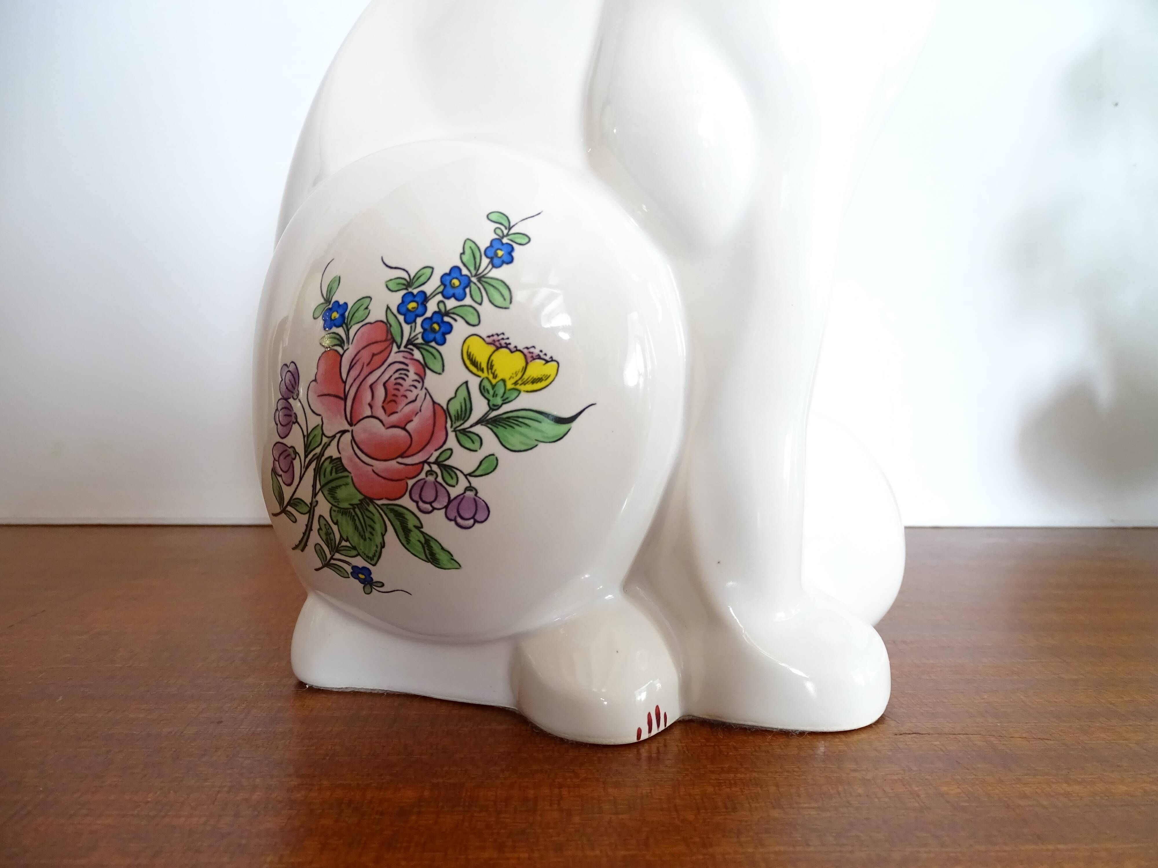 Statue Chat Faïence De Lunéville - Hauteur 13,5 Cm - Collection C3 - Déco Vintage