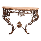 console en fer forgé de style louis XV-19° siècle