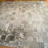 Cowhide rug, silver-grey patchwork