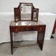 Dressing table art deco in mahogany mirror triptych