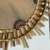 Authentic vintage bamboo mirror