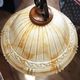 Vintage honey marbled glass pendant light with patinated metal – 1990s