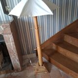 Vintage 70's adjustable bamboo floor lamp