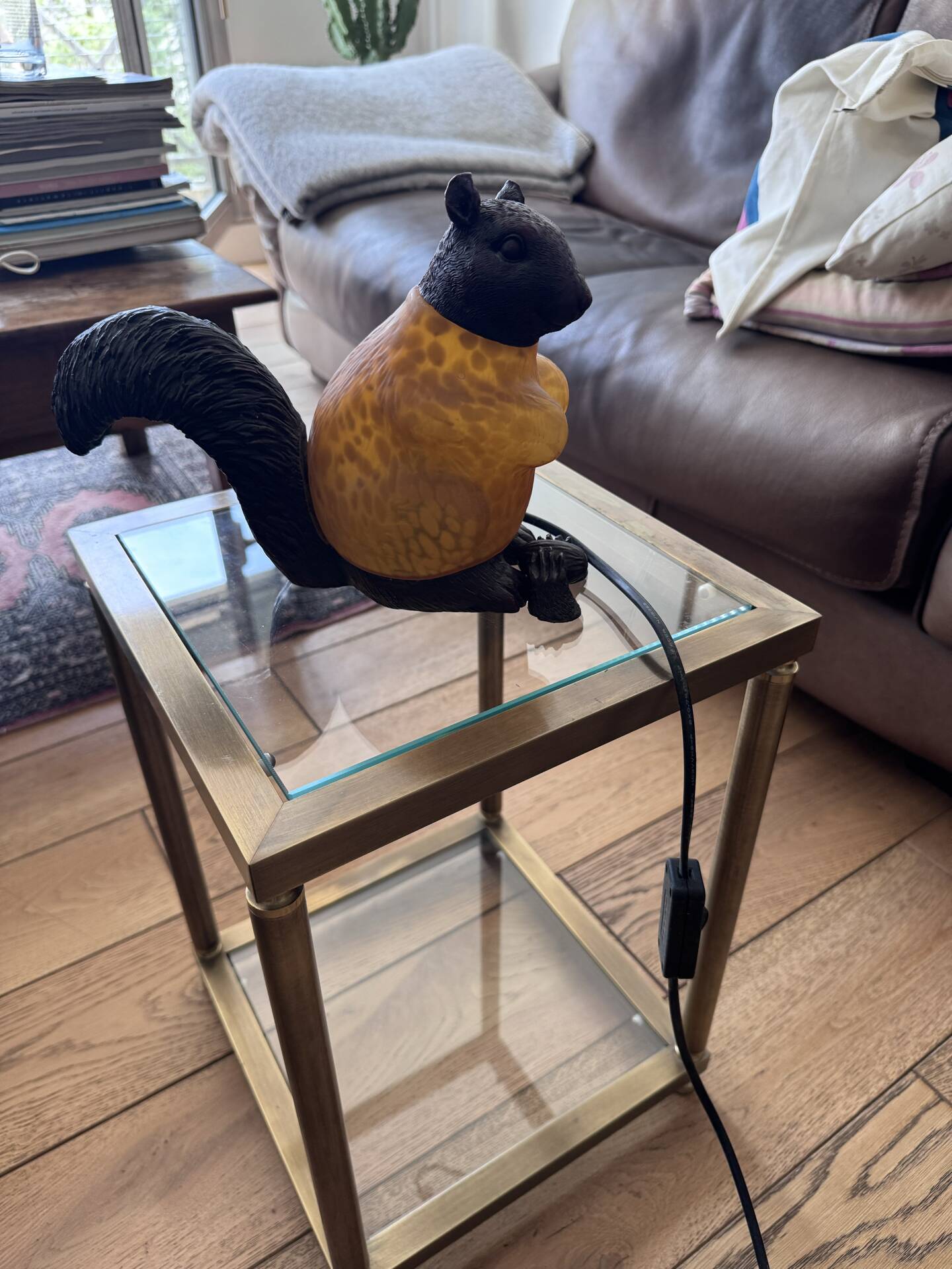 Brass and glass table