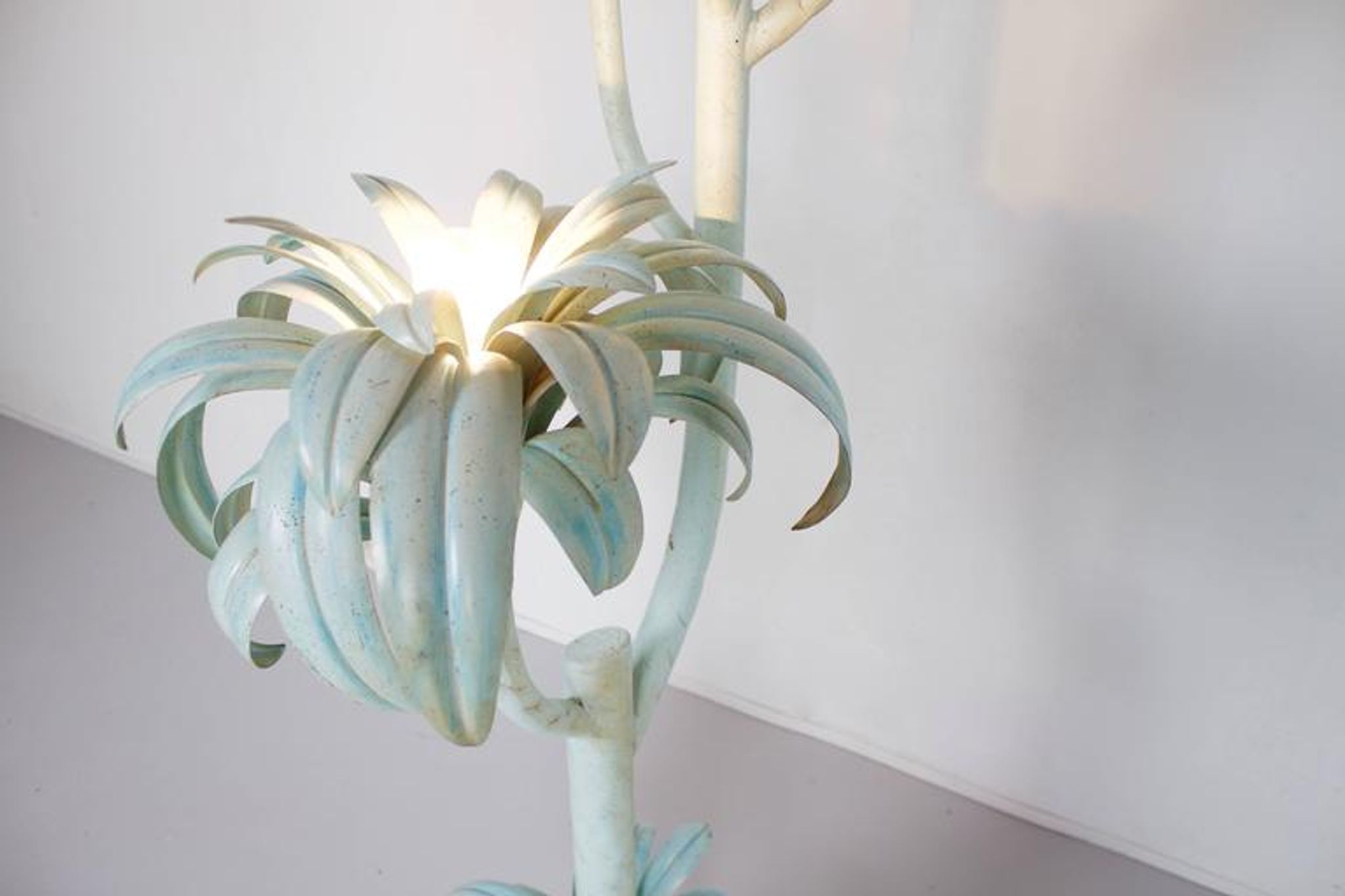 Lampadaire palmier Hollywood Regency 1970