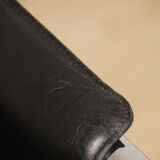 Pair of armchairs in synthetic leather and chromed metal, 1970