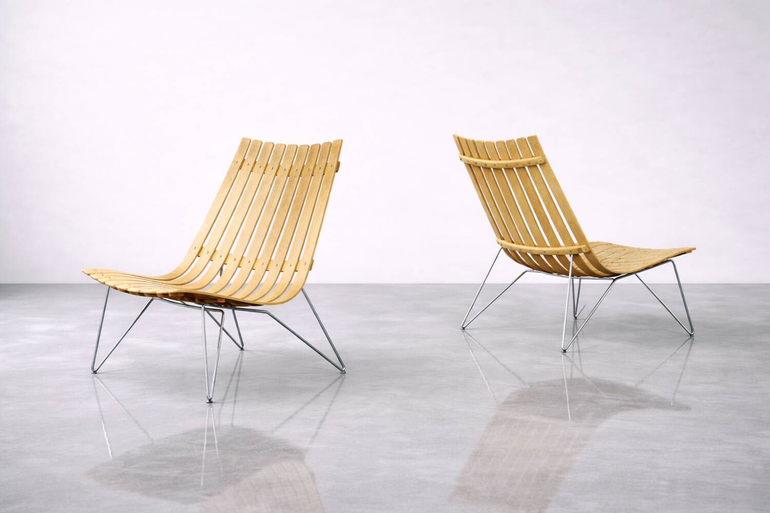 Pair of Scandinavian Scandia Easy Chairs by Hans Brattrud for Fjordfiesta