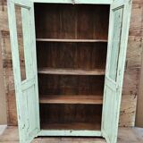 Ancienne armoire vitrée Art déco en teck birman