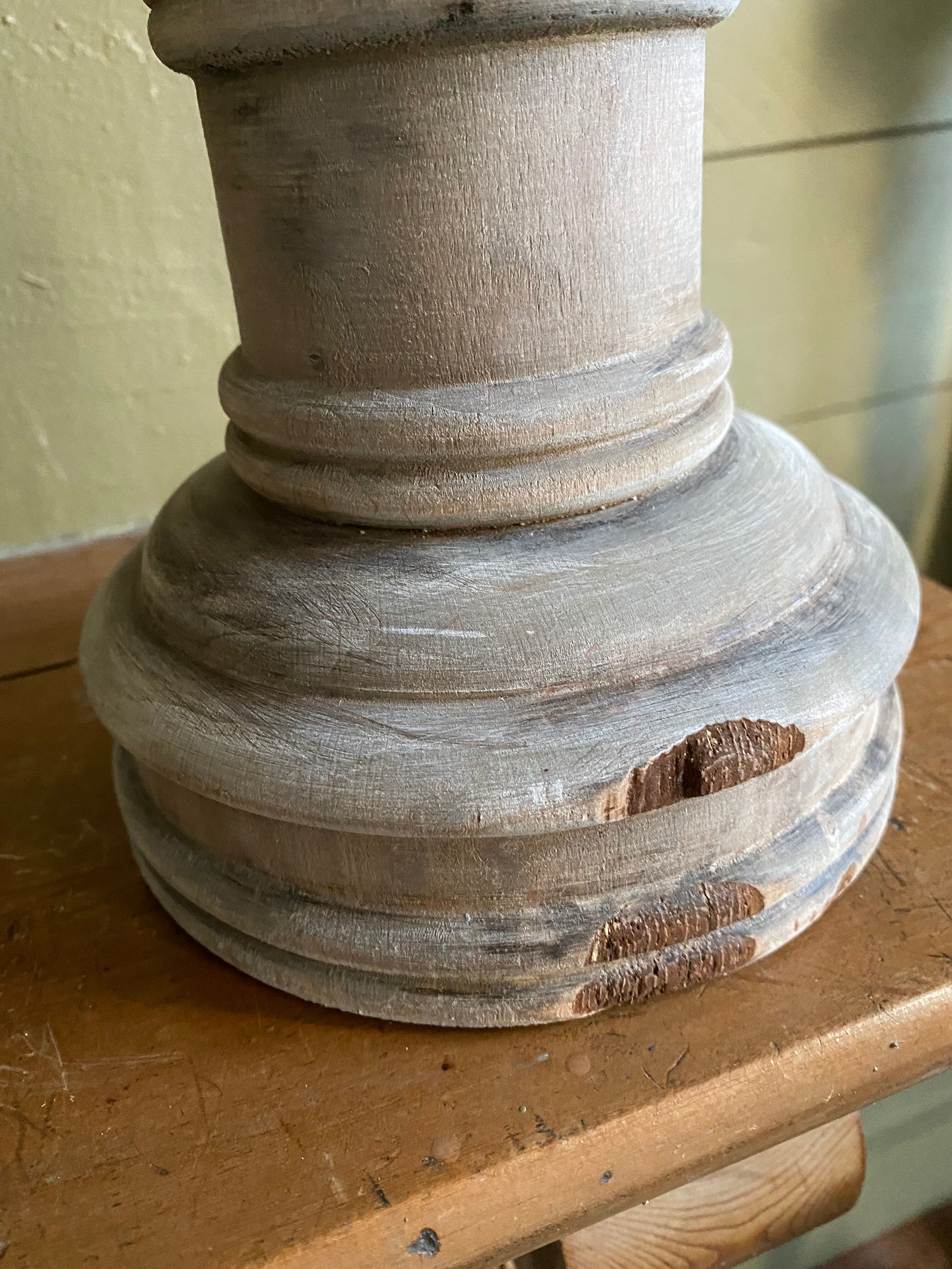 Old wooden church candle holder