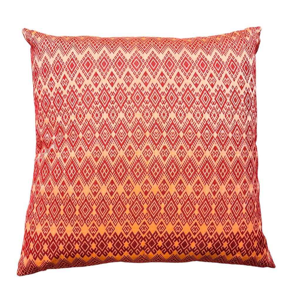 Orange red Kachin cushion