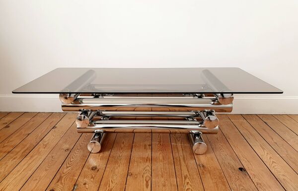 Table basse piétement chromé design 70
