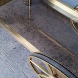 Serving rolling table golden aluminum ep 1970 vintage