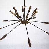 Rare Stilnovo 16-Arm Brass Sputnik Chandelier – 92 cm Diameter – Italy, 195