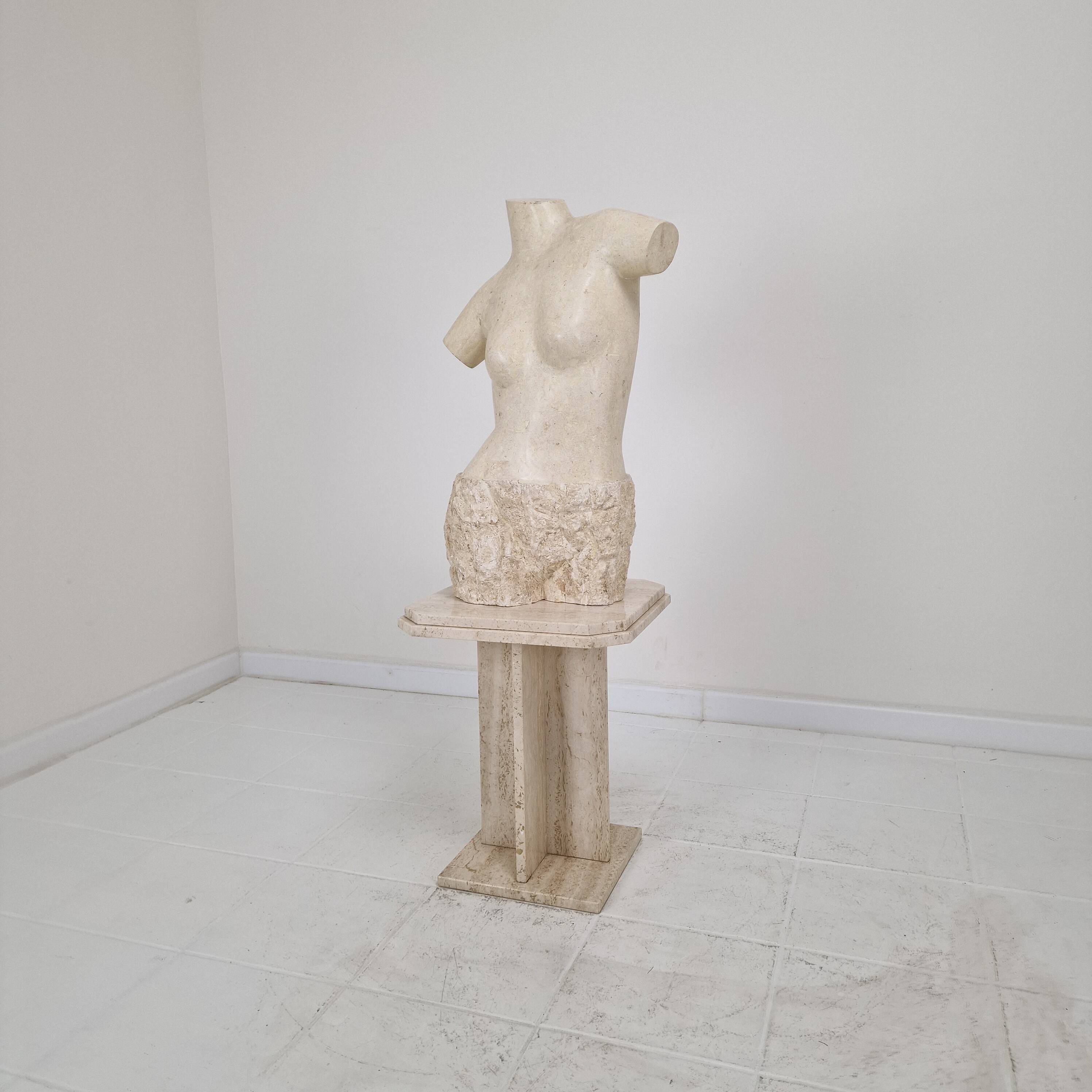 Sculptural Contemporary Female Torso Crafted from Layered Reclaimed Mactan