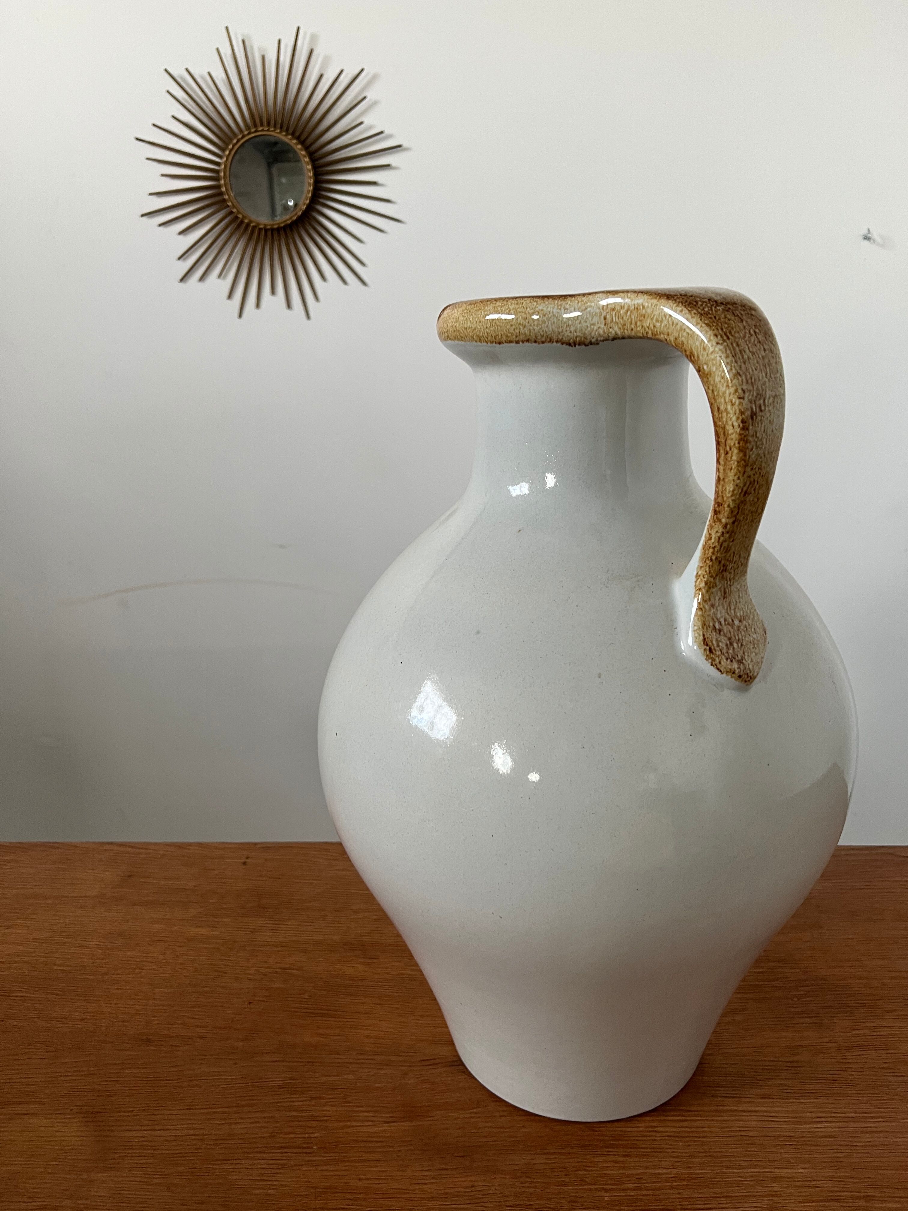 Pichet en céramique des années 50 St Clement vintage XXL 50 cm